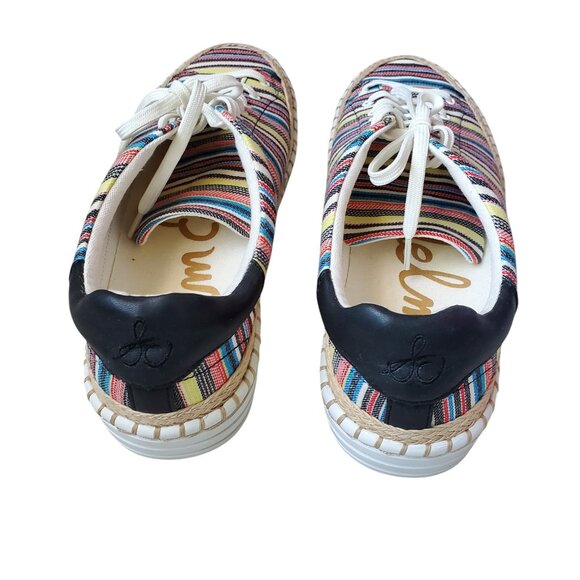 Sam Edelman Kave Multi Striped Lace Up Sneaker Women Shoe Size 8.5 Never Worn - Picture 6 of 10